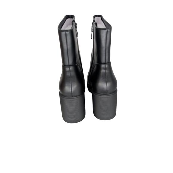 Womens 90s Y2K Goth Fairy Grunge Chunky‎ High Heel Square Toe Zip Up Ankle Boots - Picture 12 of 12